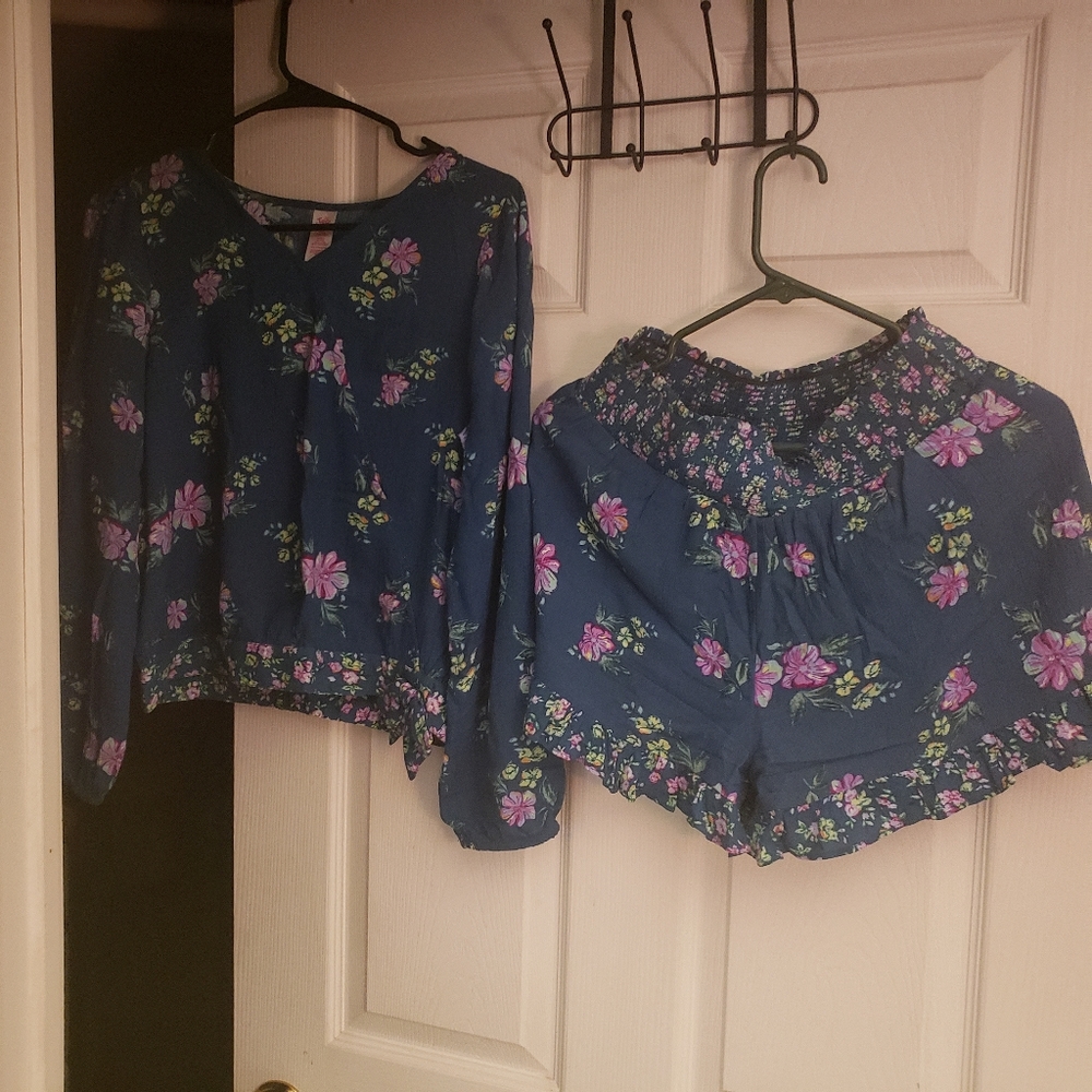 Floral 2 piece jump suit